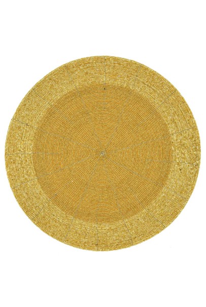 Golden Beaded Charger-Placemats - Set of 2