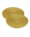 Golden Beaded Charger-Placemats - Set of 2
