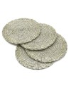 Grey Beaded Coaster-Set of 4 Grey Beaded Coaster-Set of 4