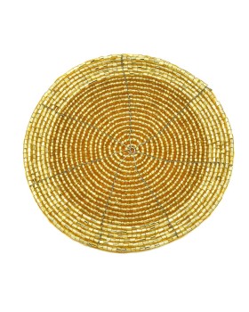 Golden Beaded Coaster-Set of 4 Golden Beaded Coaster-Set of 4