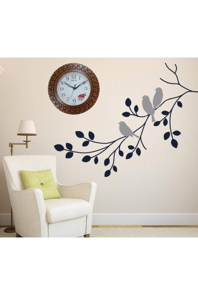 Plastic Wooden Look Designer Wall Clock