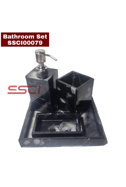 Bathroom Accessory Set - Black