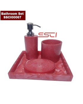 Bathroom Accessory Set - Red Bathroom Accessory Set - Red