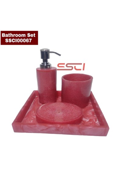 Bathroom Accessory Set - Red