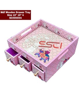 Wooden Drawer Tray- Pink