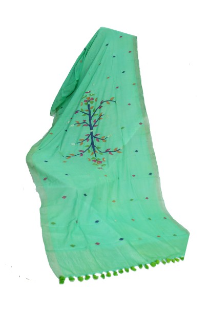 Jamdani cotton silk dupatta.