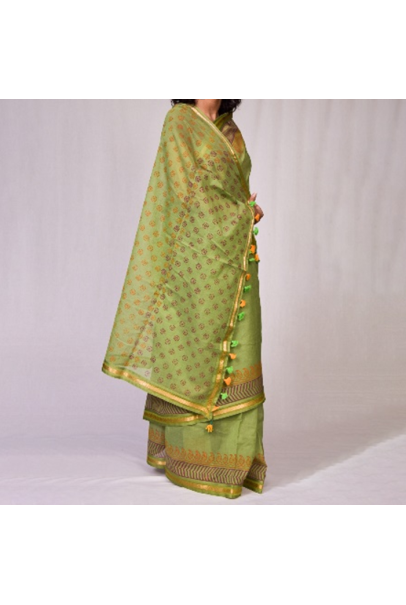 Women's Saree - Blockprinted - Chanderi