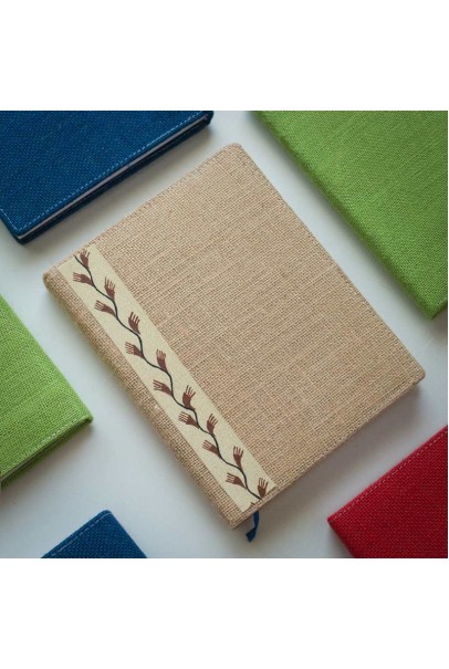 Handmade Jute Cover Diary 2019 Calender with Warli Art Stripe