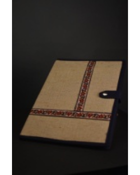 Jute folder with blue border
