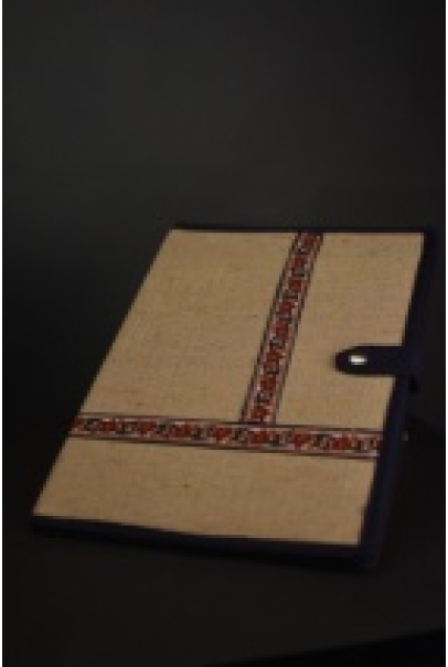 Jute folder with blue border Jute folder with blue border