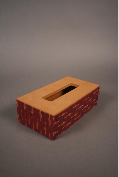Tissue Box with Ikat fabric