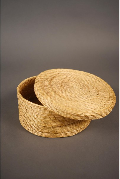 Golden Grass Round Box
