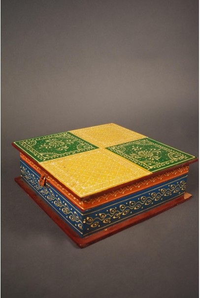 Wooden box embrosied