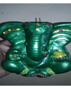 Handpainted Ganesha Green Small