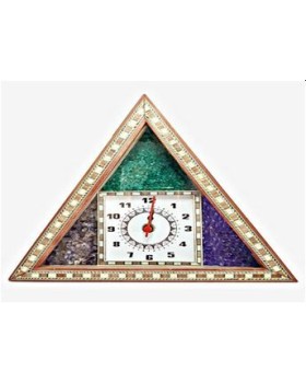 Wood and gemstone Clock