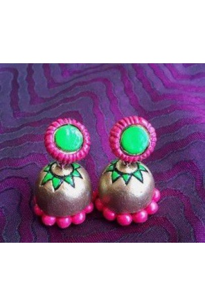 Handpainted Terracotta Jewellery – Ear rings Handpainted Terracotta Jewellery – Ear rings