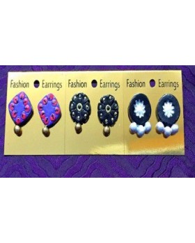 Handpainted Terracotta Jewellery – Ear rings Handpainted Terracotta Jewellery – Ear rings
