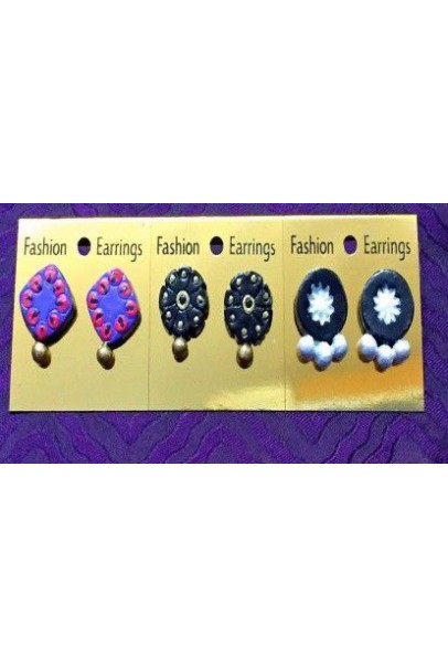Handpainted Terracotta Jewellery – Ear rings Handpainted Terracotta Jewellery – Ear rings
