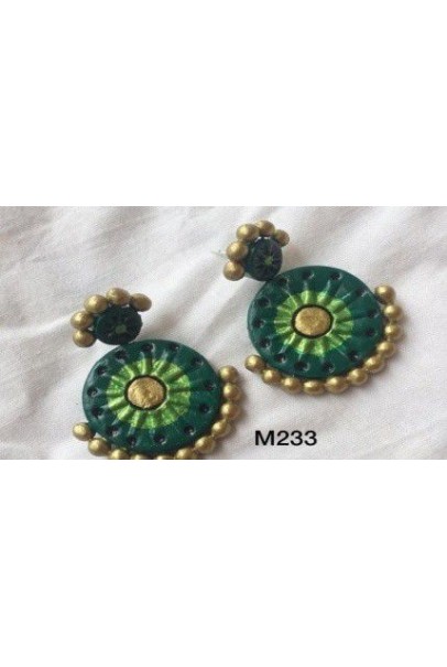 Handpainted Terracotta Jewellery – Ear rings Handpainted Terracotta Jewellery – Ear rings